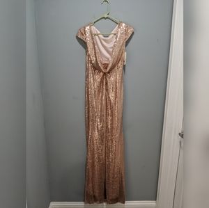 Dresses - Honey Qiao Rose Gold Sequin Gown Dresses - Honey Qiao Rose Gold Sequin Gown